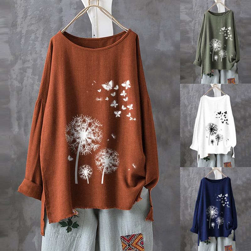 Women's Long Sleeve Round Neck Blouse, Casual Blouse