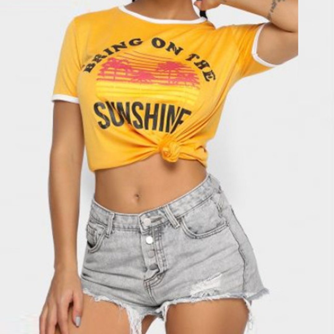 Fashion Women's Floral Print Short Sleeve T-Shirt