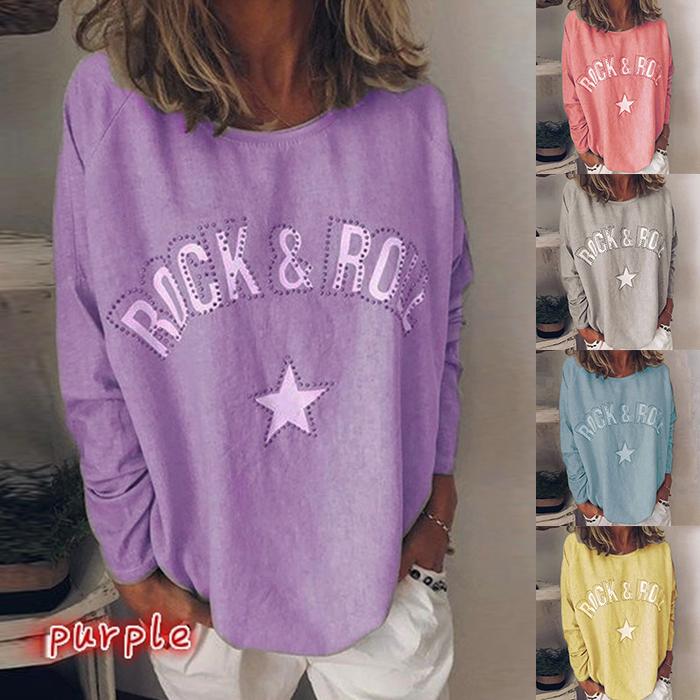 Women's Casual Long Sleeve Print T-Shirt