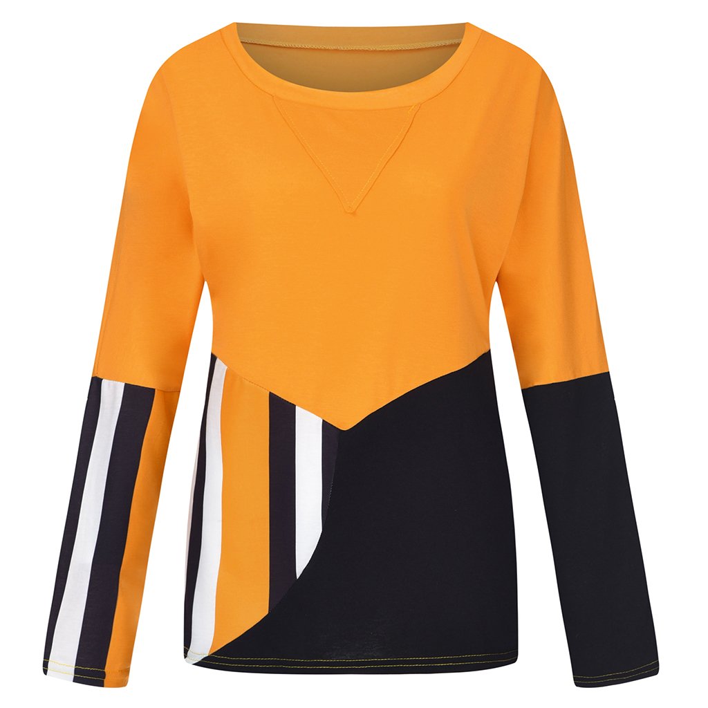 Women's Round Neck Long Sleeve Applique Pattern T-Shirt Blouse Suitable For Autumn Season