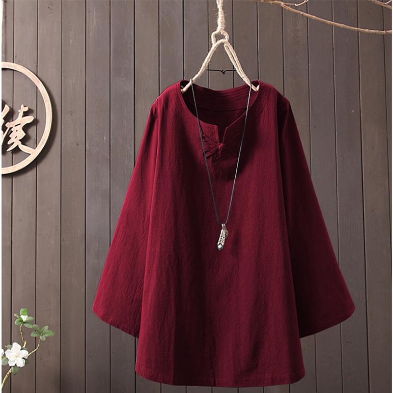 Solid color long sleeve blouse for women, casual blouse
